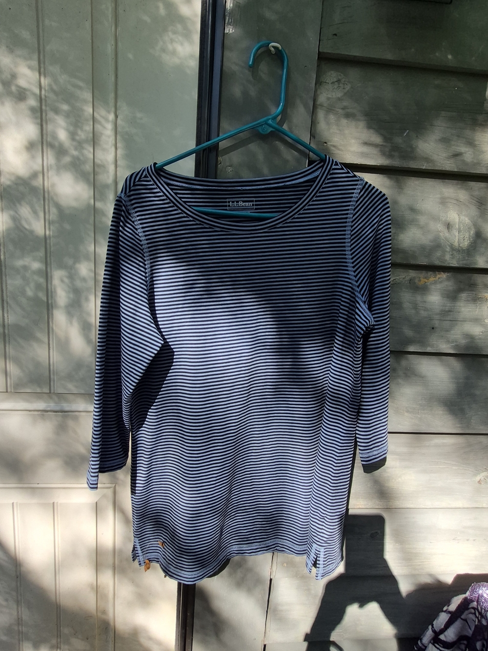 L.L. Bean Navy & White Striped 3/4 Sleeve Women’s Tee